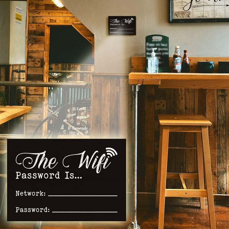 FTONENI WiFi Password Sign for House, WiFi Password Sign for Home, Use for Office or Business Front Door Warning Reminder Signs, Businesses & Restaurants Wall Decor Use 3.55" x 5.15" - PMA016 - Image 4